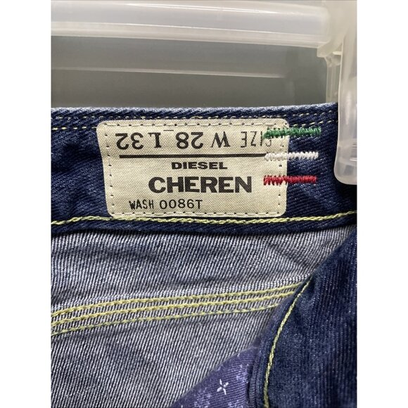 Diesel CHEREN Vintage 90s Y2K Blue Denim Womans Embroidered Bootcut Jeans Sz 28 - Picture 9 of 15